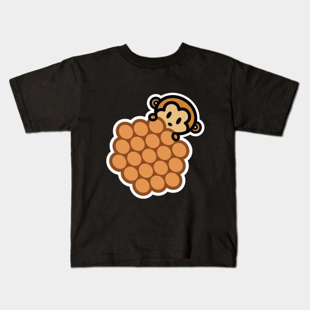 Monkey Egg Puffs Waffles Bambu Brand Kids T-Shirt by Bambu